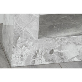 Milan Marble Console Table Grey Rectangular Top with Triangular Pedestal Base - thumbnail 2