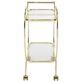 Value Harry Drinks Trolley - Gold and Clear Glass - thumbnail 3
