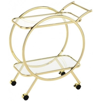 Value Harry Drinks Trolley - Gold and Clear Glass - image 1