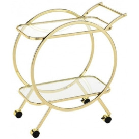 Value Harry Drinks Trolley - Gold and Clear Glass