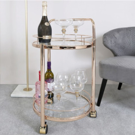 Value Harry Drinks Trolley - Rose Gold and Clear Glass - thumbnail 2