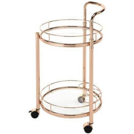 Value Harry Drinks Trolley - Rose Gold and Clear Glass - thumbnail 1