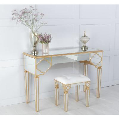 Casablanca Mirrored Dressing Table with Gold Trim - image 1