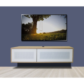 Alphason Helium White and Light Oak TV Cabinet 55inch - ADHE1200-LO - thumbnail 3