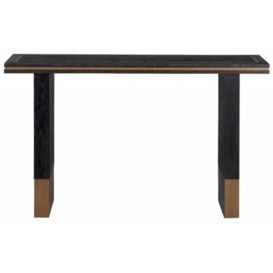 Hunter Black Oak and Gold Console Table
