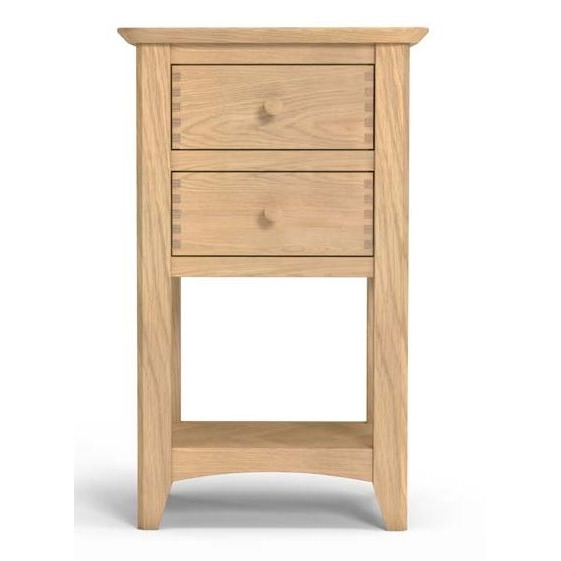 Celina Parquet Style Light Oak Lamp Table with 2 Storage Drawers - image 1
