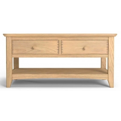 Celina Parquet Style Light Oak Coffee Table with 4 Drawers Storage - image 1