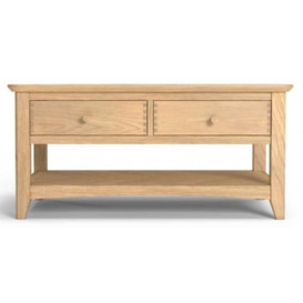 Celina Parquet Style Light Oak Coffee Table with 4 Drawers Storage - thumbnail 1