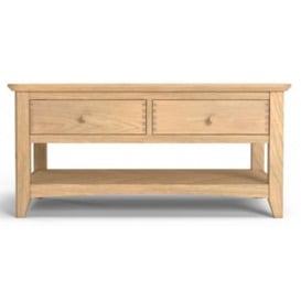 Celina Parquet Style Light Oak Coffee Table with 4 Drawers Storage