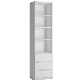 Fribo Tall Narrow 3 Drawer Bookcase