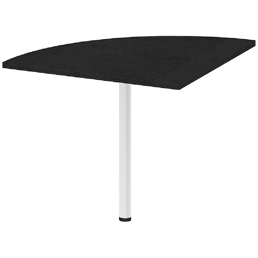Prima Corner Desk Top in Black Woodgrain with White Legs