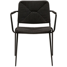 Dan Form Stiletto Black Paper Cord Dining Armchair (Sold in Pairs)