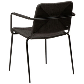 Stiletto Paper Cord Dining Armchair - Comes in Black and Natural Options - thumbnail 2
