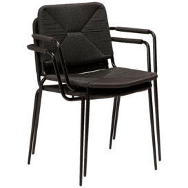 Stiletto Paper Cord Dining Armchair - Comes in Black and Natural Options - thumbnail 3