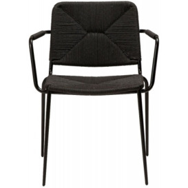 Stiletto Paper Cord Dining Armchair - Comes in Black and Natural Options - thumbnail 1