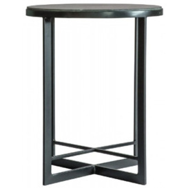 Augusta Marble Effect Side Table - Comes in Black and Silver Leg Options - thumbnail 1
