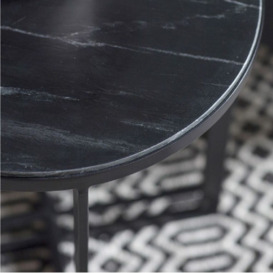 Augusta Marble Effect Side Table - Comes in Black and Silver Leg Options - thumbnail 2