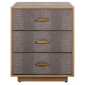 Classio Vegan Leather 3 Drawer Chest - thumbnail 1