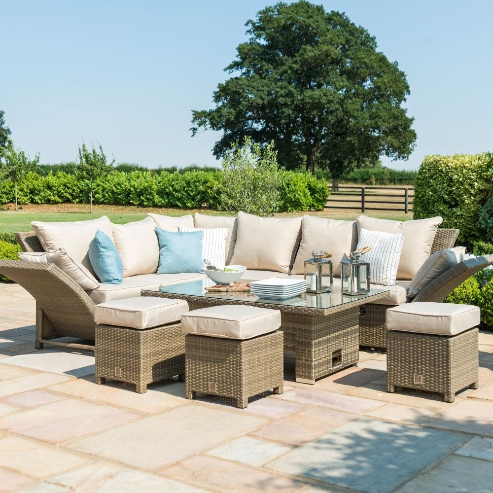 Maze Tuscany Henley Rattan Corner Dining Set with Rising Table