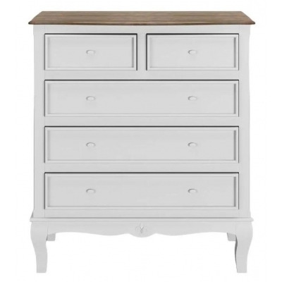 Fleur French Style White Shabby Chic 2 + 3 Drawer Chest - Made in Solid Mango Wood - image 1