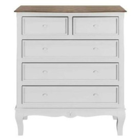 Fleur French Style White Shabby Chic 2 + 3 Drawer Chest - Made in Solid Mango Wood - thumbnail 1