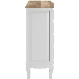 Fleur French Style White Shabby Chic 2 + 3 Drawer Chest - Made in Solid Mango Wood - thumbnail 3