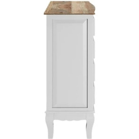 Fleur French Style White Shabby Chic 2 + 3 Drawer Chest - Made in Solid Mango Wood - thumbnail 3