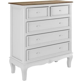 Fleur French Style White Shabby Chic 2 + 3 Drawer Chest - Made in Solid Mango Wood - thumbnail 2