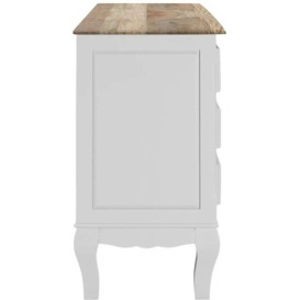 Fleur French Style White Shabby Chic 7 Drawer Chest - Made in Solid Mango Wood - thumbnail 3