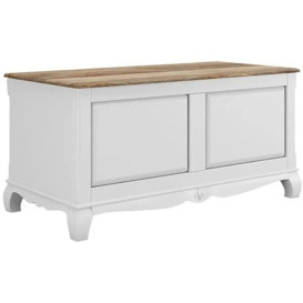 Fleur French Style White Shabby Chic Blanket Box - Made in Solid Mango Wood - thumbnail 2