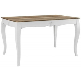 Fleur 4 Seater French Style White Shabby Chic Dining Table - Made in Solid Mango Wood