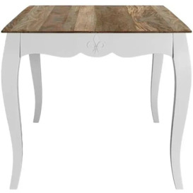 Fleur 4 Seater French Style White Shabby Chic Dining Table - Made in Solid Mango Wood - thumbnail 3