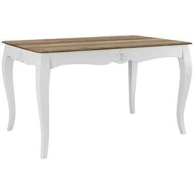 Fleur 4 Seater French Style White Shabby Chic Dining Table - Made in Solid Mango Wood - thumbnail 1