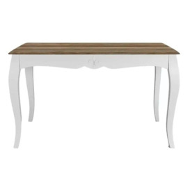 Fleur 4 Seater French Style White Shabby Chic Dining Table - Made in Solid Mango Wood - thumbnail 2
