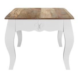 Fleur French Style White Shabby Chic Coffee Table - Made in Solid Mango Wood - thumbnail 3