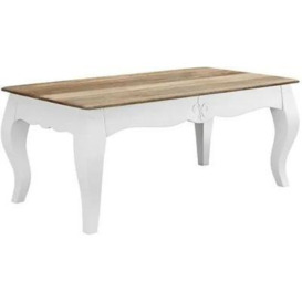 Fleur French Style White Shabby Chic Coffee Table - Made in Solid Mango Wood - thumbnail 1