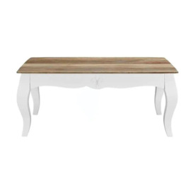 Fleur French Style White Shabby Chic Coffee Table - Made in Solid Mango Wood - thumbnail 2