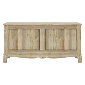 Fleur French Style Washed Grey Blanket Box - Made in Solid Rustic Mango Wood - thumbnail 1