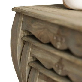 Fleur French Style Washed Grey Nest of 3 Tables - Made in Solid Rustic Mango Wood - thumbnail 3
