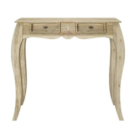 Fleur French Style Washed Grey Console Table - Made in Solid Rustic Mango Wood - thumbnail 2