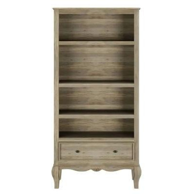 Fleur French Style Washed Grey Wide Bookcase - Made in Solid Rustic Mango Wood - image 1