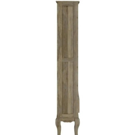 Fleur French Style Washed Grey Wide Bookcase - Made in Solid Rustic Mango Wood - thumbnail 3