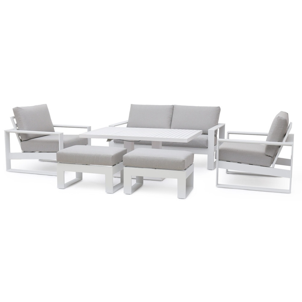 Maze Amalfi White 2 Seat Sofa Set with Rising Table