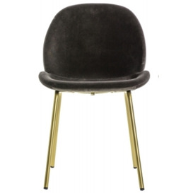 Flanagan Velvet Fabric Dining Chair (Sold in Pairs) - Comes in Charcoal Brown, Grey and Oatmeal Options