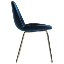 Flanagan Petrol Blue Velvet Dining Chair (Sold in Pairs) - thumbnail 3