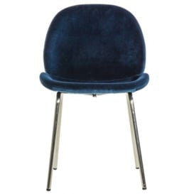 Flanagan Petrol Blue Velvet Dining Chair (Sold in Pairs) - thumbnail 1