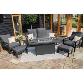 Maze Manhattan Reclining 3 Seat Sofa Set with Fire Pit Table and Footstools - thumbnail 3