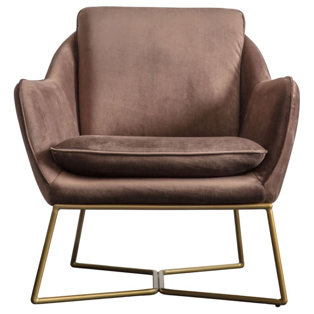 Halsey Chocolate Velvet Armchair