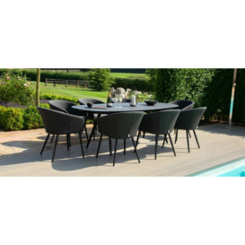 Maze Lounge Outdoor Ambition Fabric 8 Seat Oval Dining Set - thumbnail 2