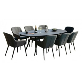 Maze Lounge Outdoor Zest Fabric 8 Seat Oval Dining Set
